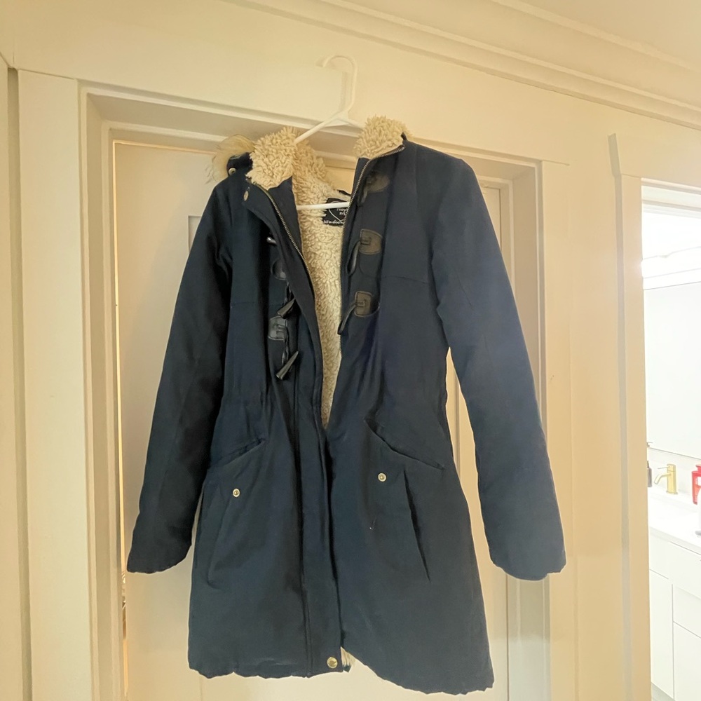 Women's Navy Toggle Utility Jacket